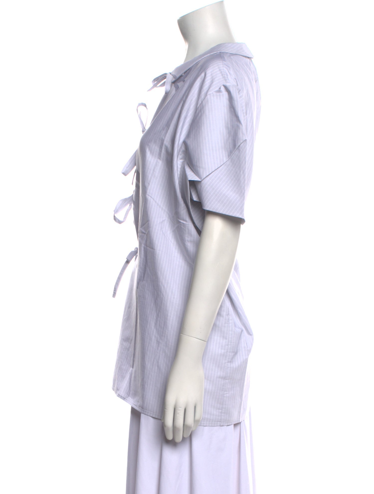 ELEPH Tie Neck Short Sleeve Button-Up Top w/ Tags