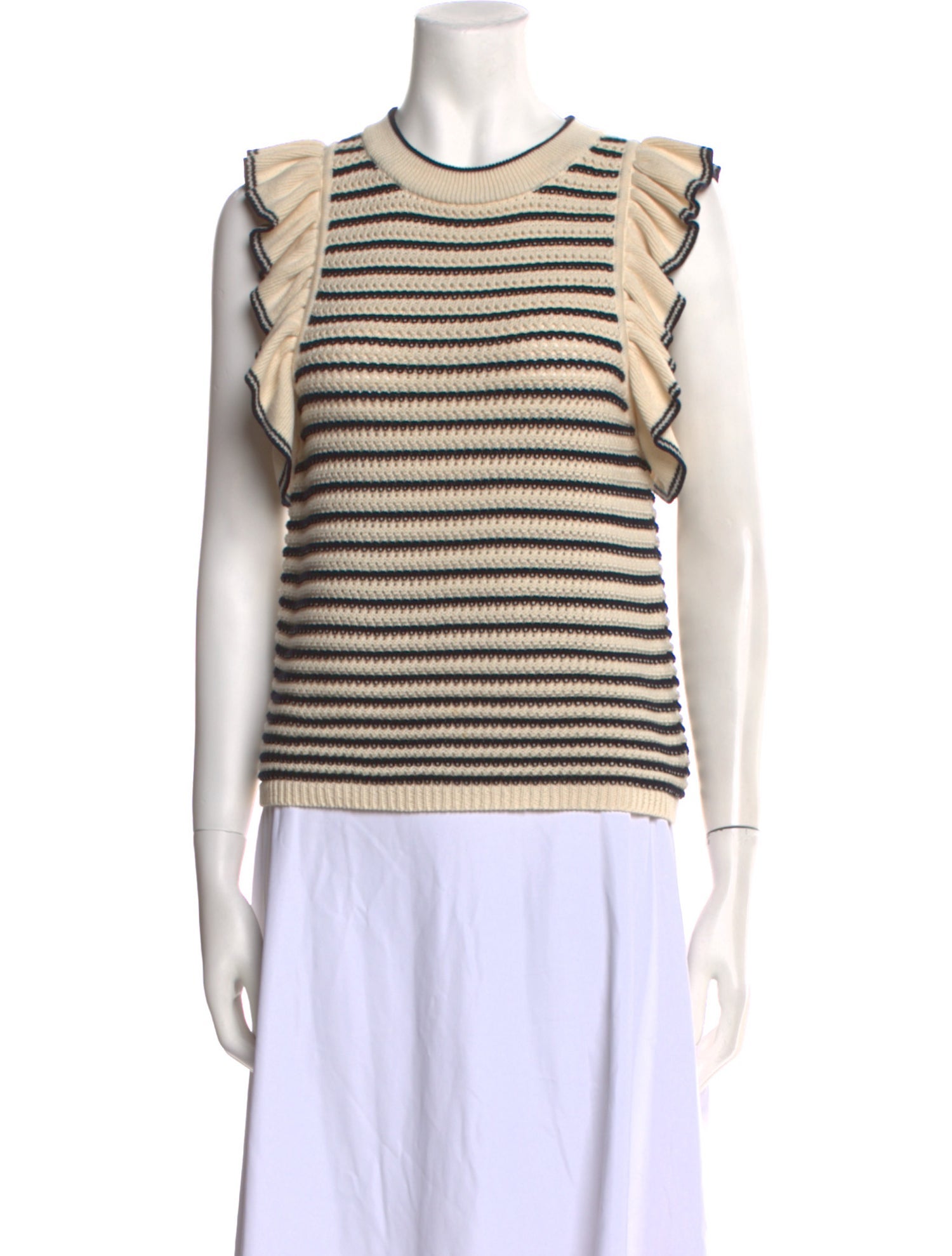 Eleven Six Striped Crew Neck Sweater