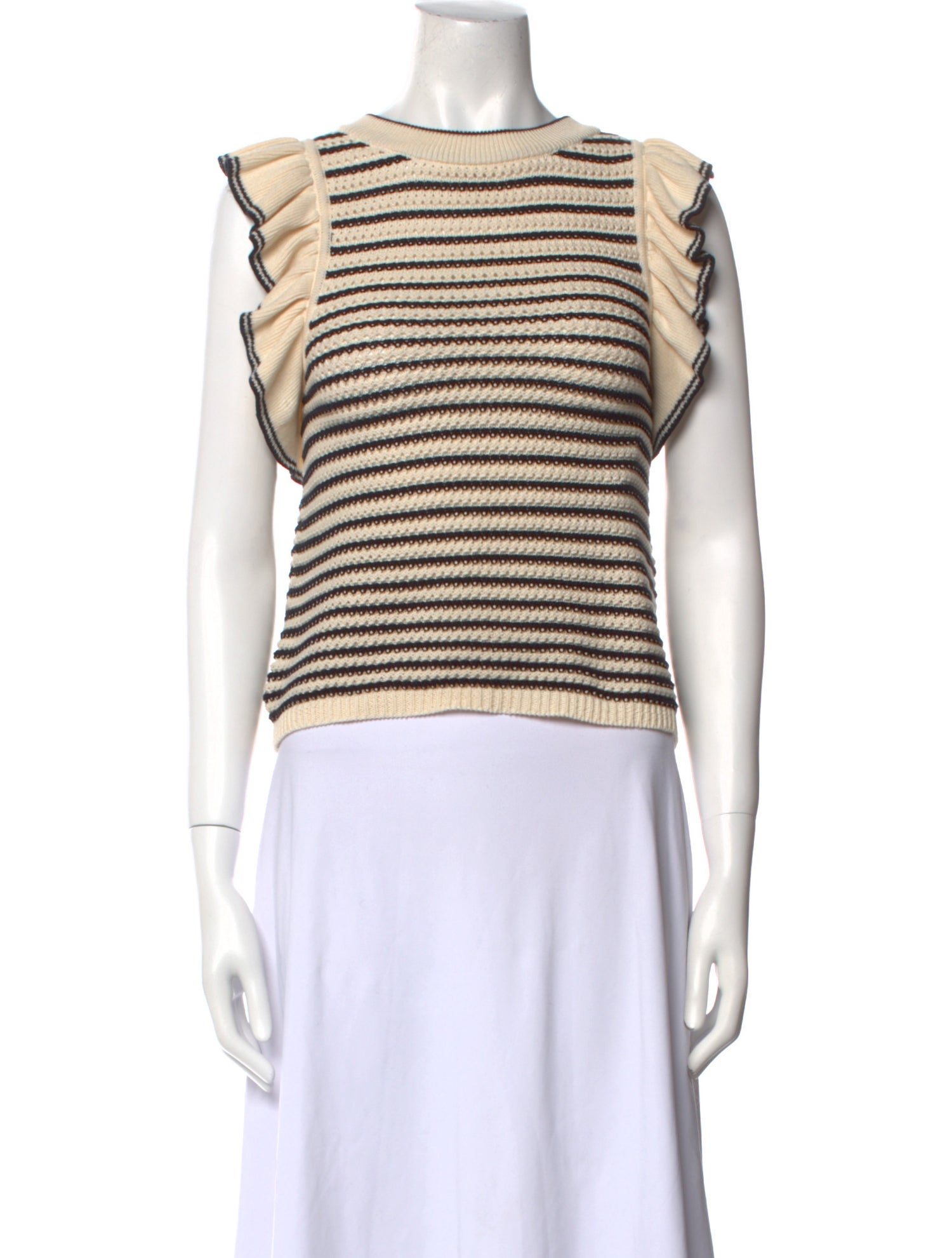 Eleven Six Striped Crew Neck Sweater
