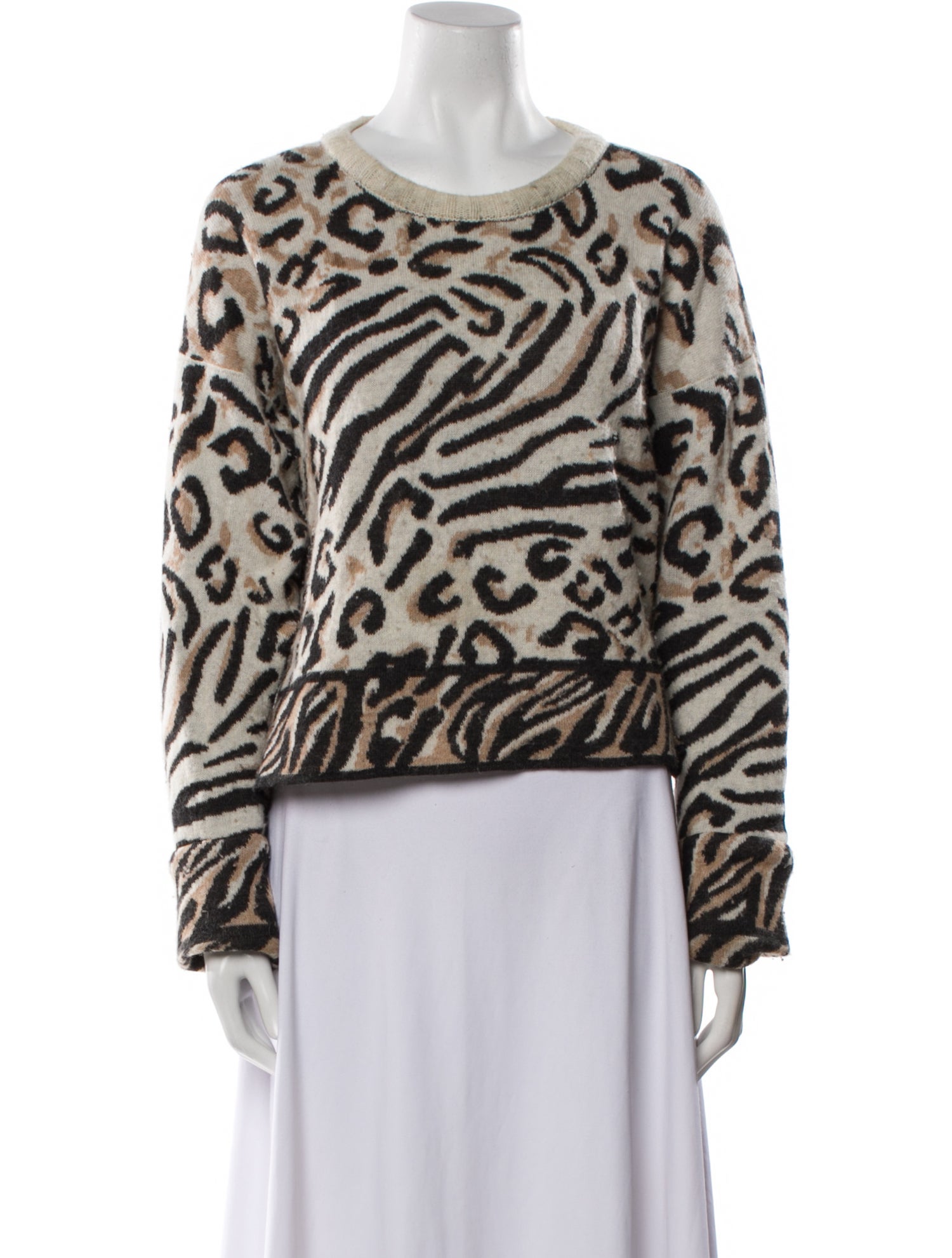 Eleven Six Alpaca Animal Print Sweater