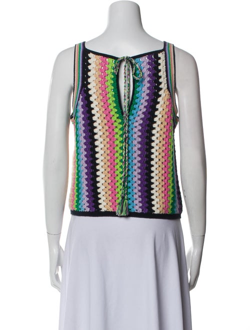 Eleven Six Striped Square Neckline Crop Top