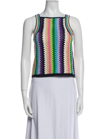 Eleven Six Striped Square Neckline Sweater