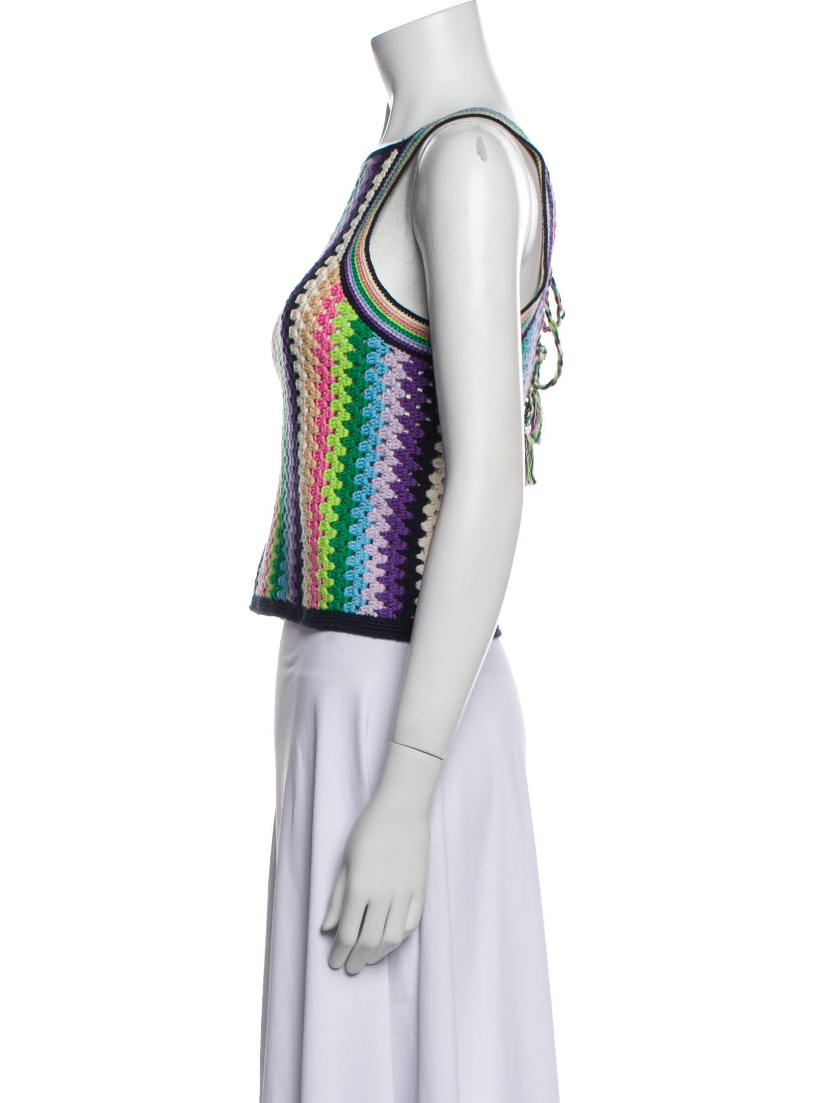 Eleven Six Striped Square Neckline Sweater