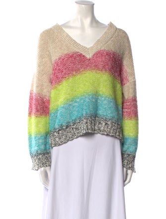 Eleven Six Striped V-Neck Sweater