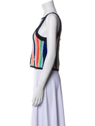 Eleven Six Striped Square Neckline Crop Top