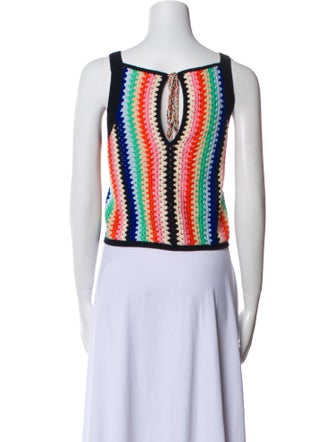 Eleven Six Striped Square Neckline Crop Top