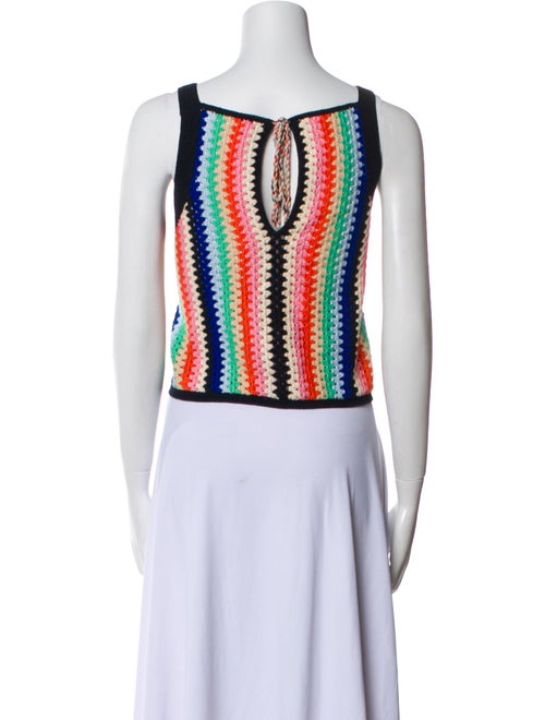 Eleven Six Striped Square Neckline Crop Top