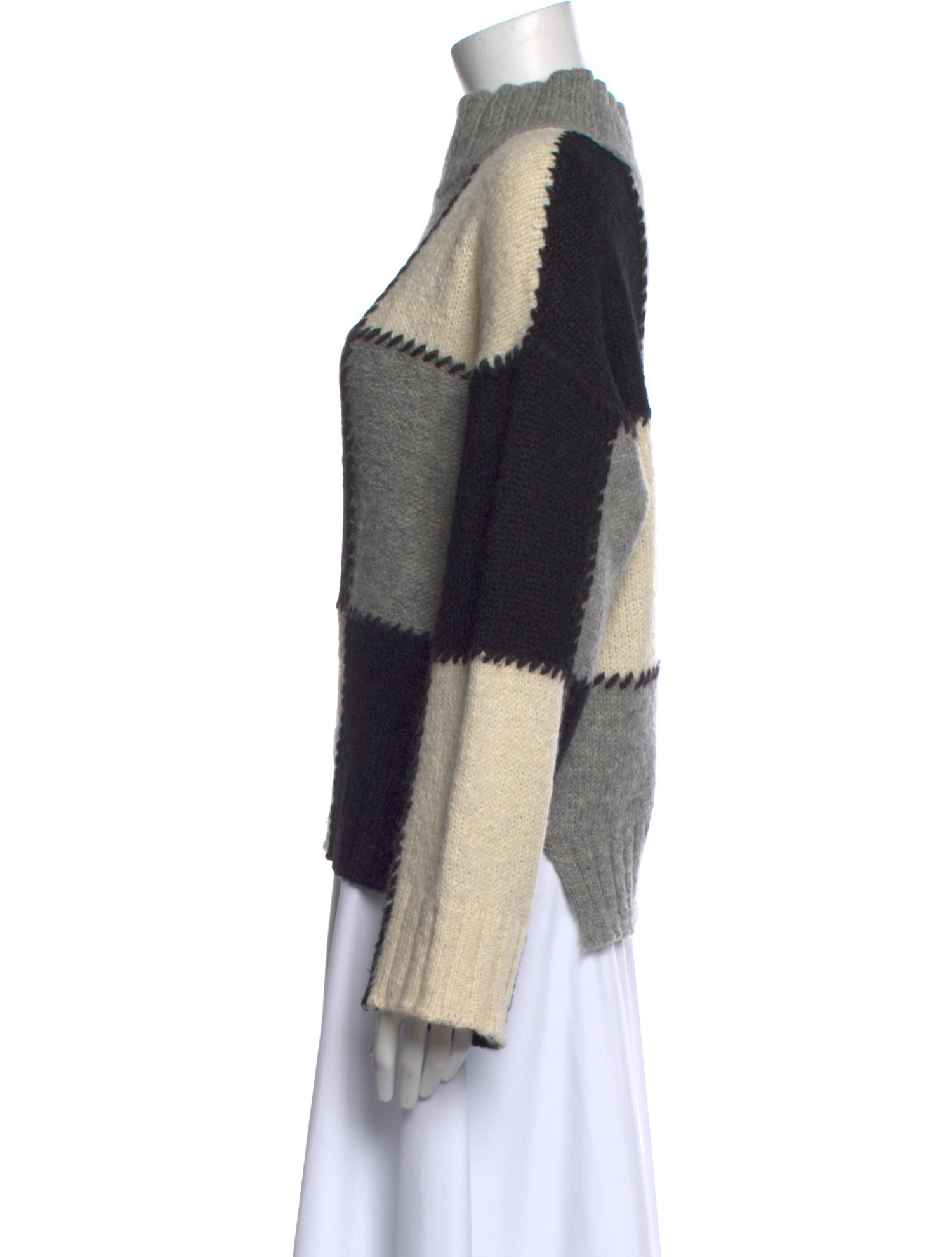 Eleven Six Alpaca Colorblock Pattern Sweater