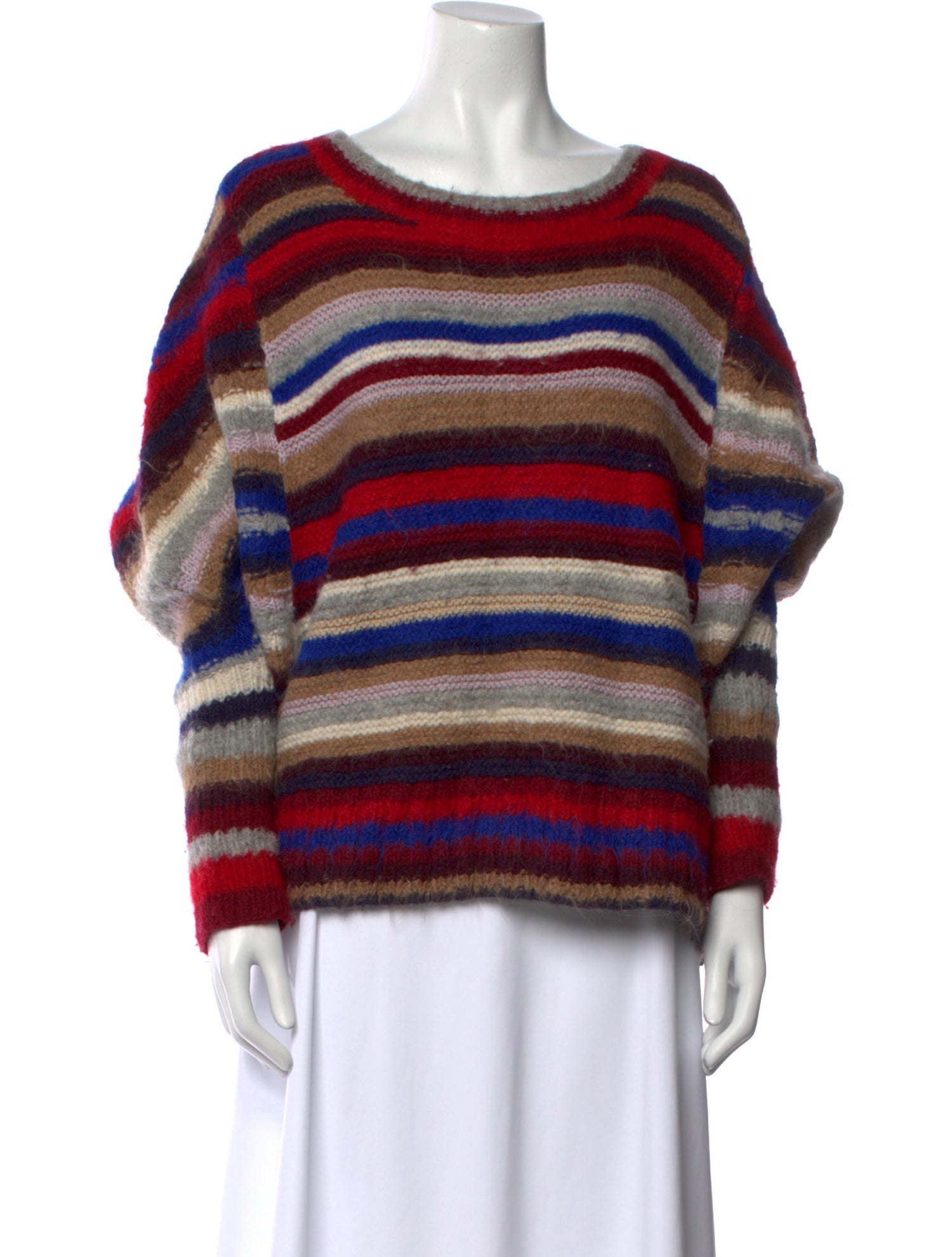 Eleven Six Striped Scoop Neck Sweater