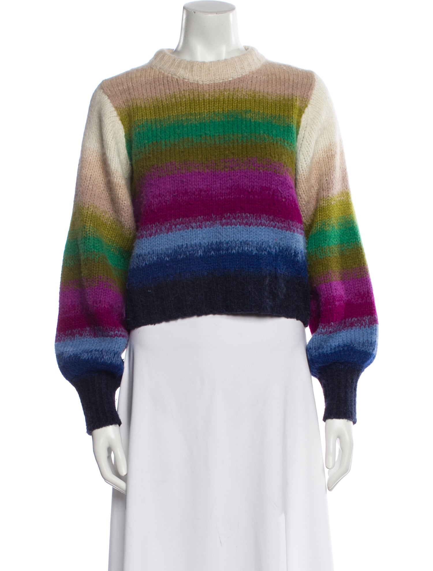 Eleven Six Striped Mock Neck Sweater