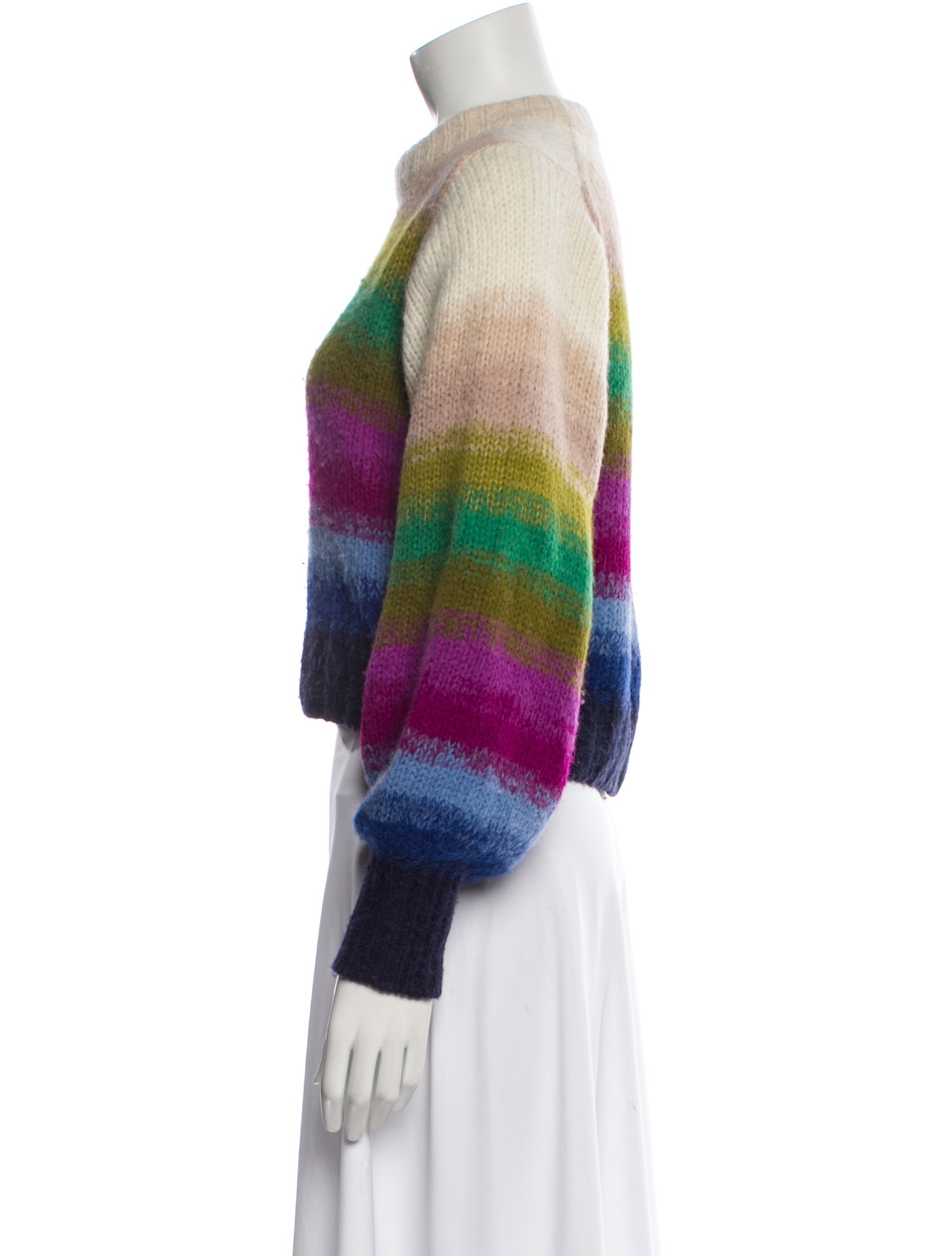 Eleven Six Striped Mock Neck Sweater