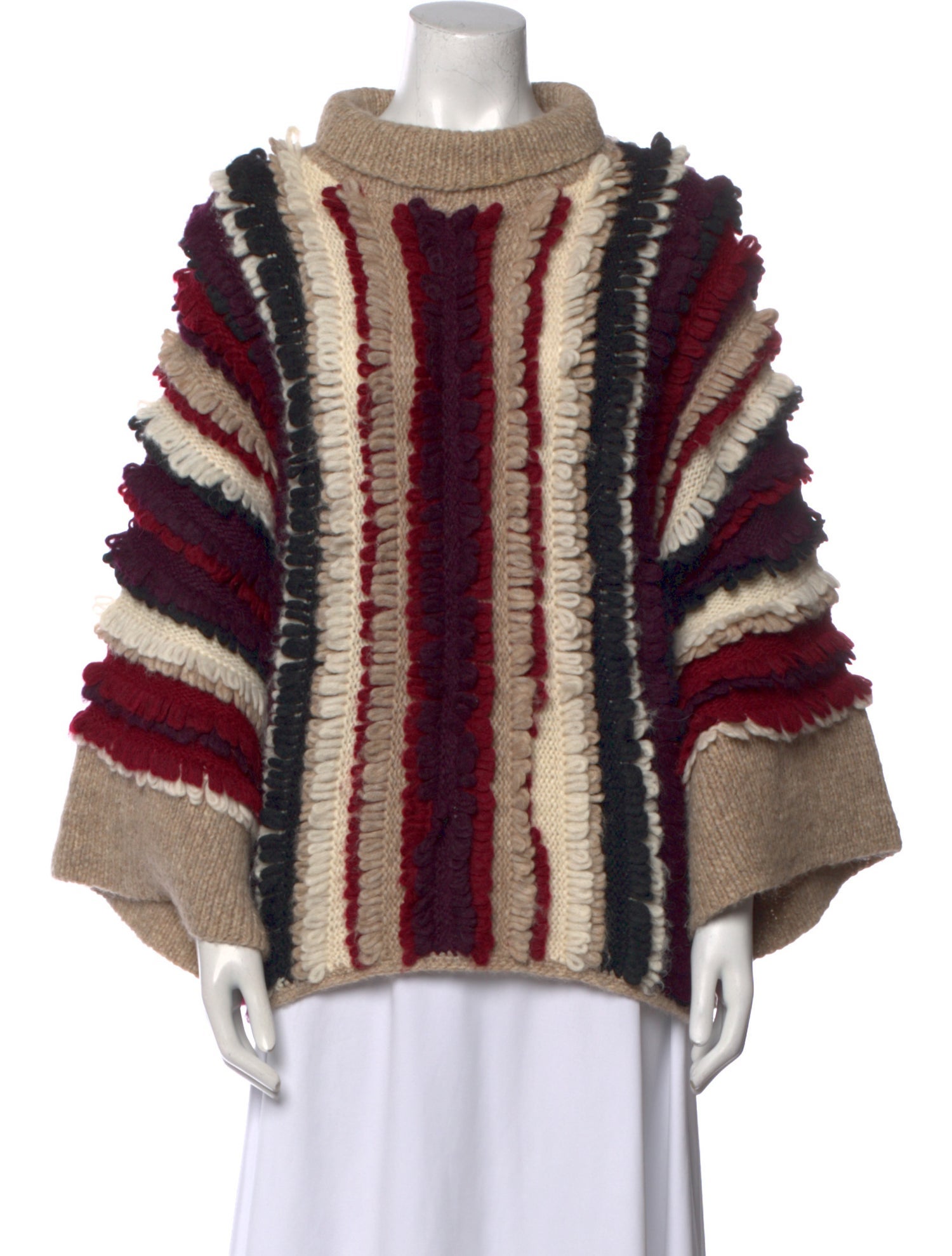 Eleven Six Striped Mock Neck Sweater