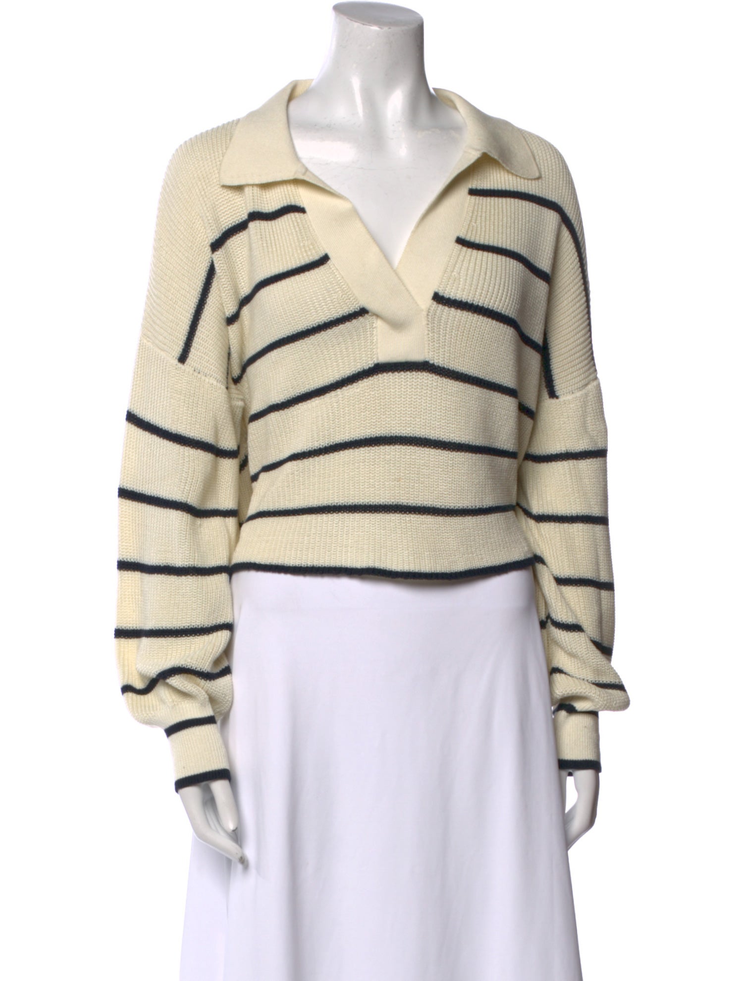 Eleven Six Striped V-Neck Sweater