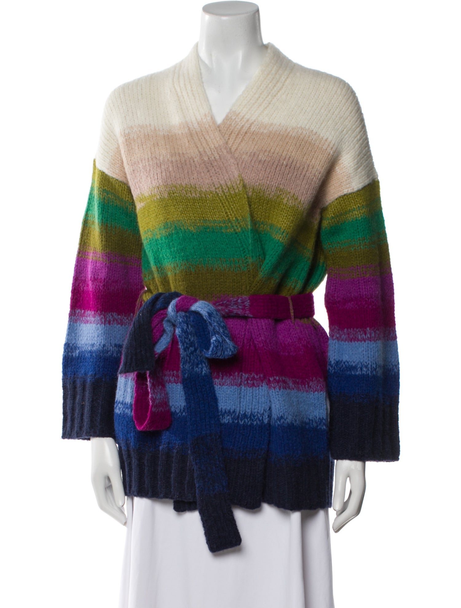 Eleven Six Striped V-Neck Sweater