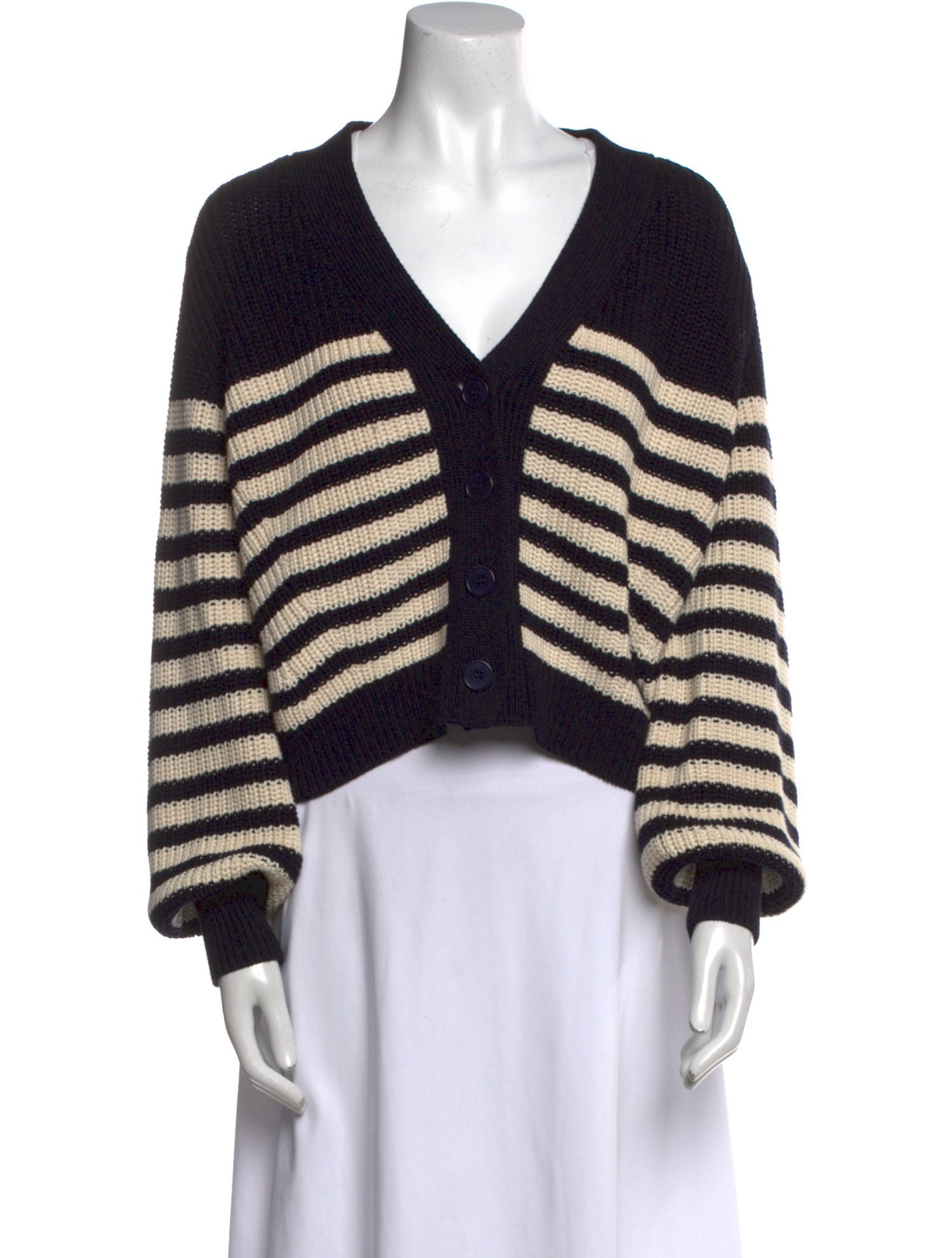 Eleven Six Striped V-Neck Sweater