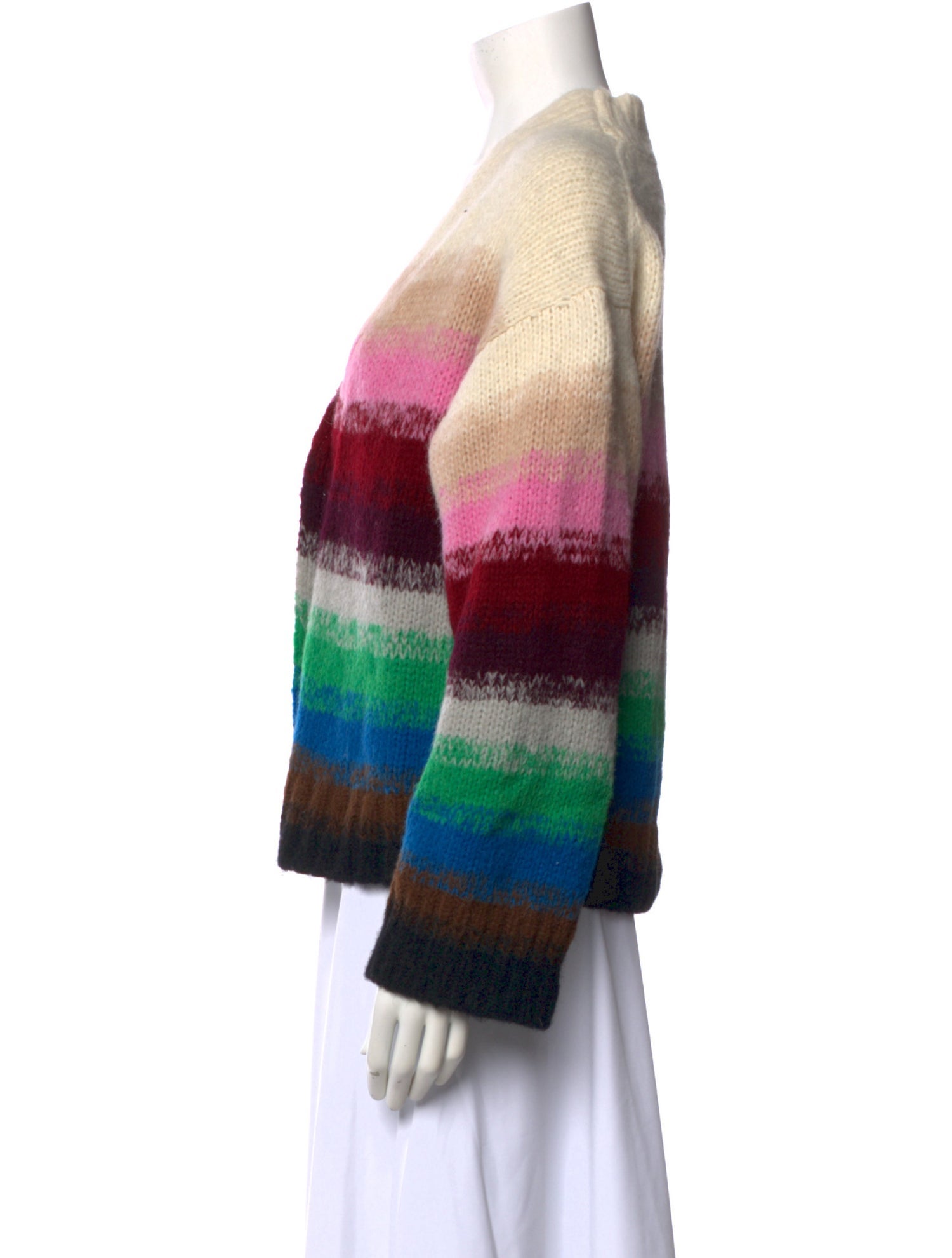 Eleven Six Striped V-Neck Sweater