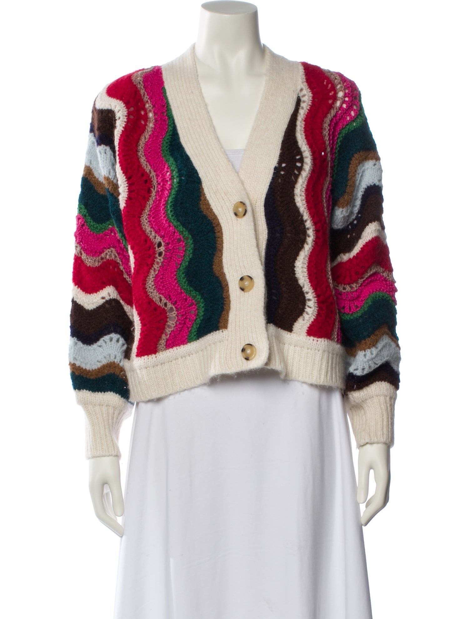 Eleven Six Striped V-Neck Sweater