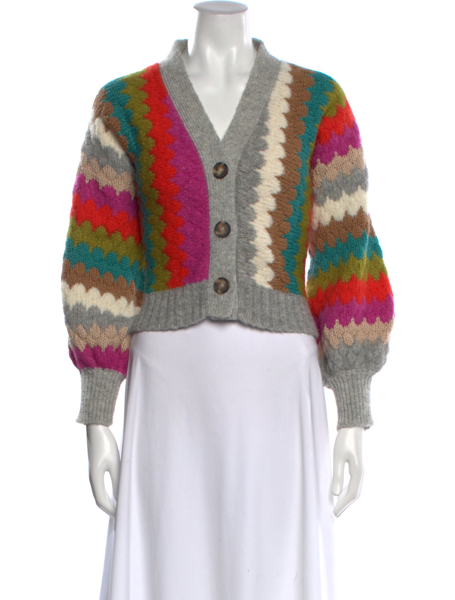 Eleven Six Printed V-Neck Sweater