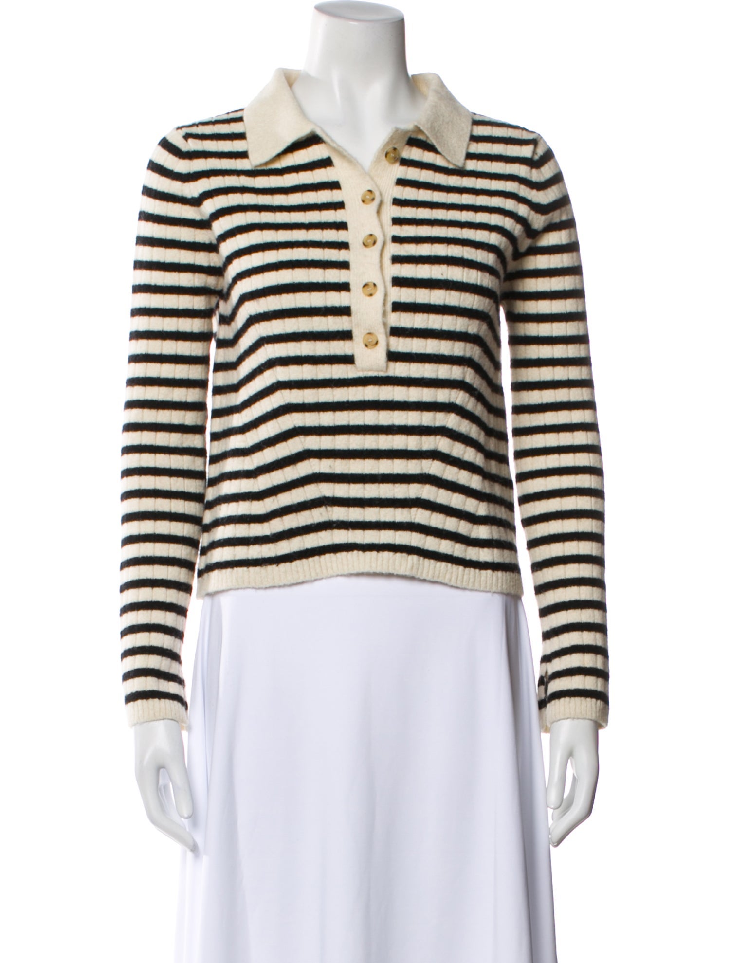 Eleven Six Striped V-Neck Sweater