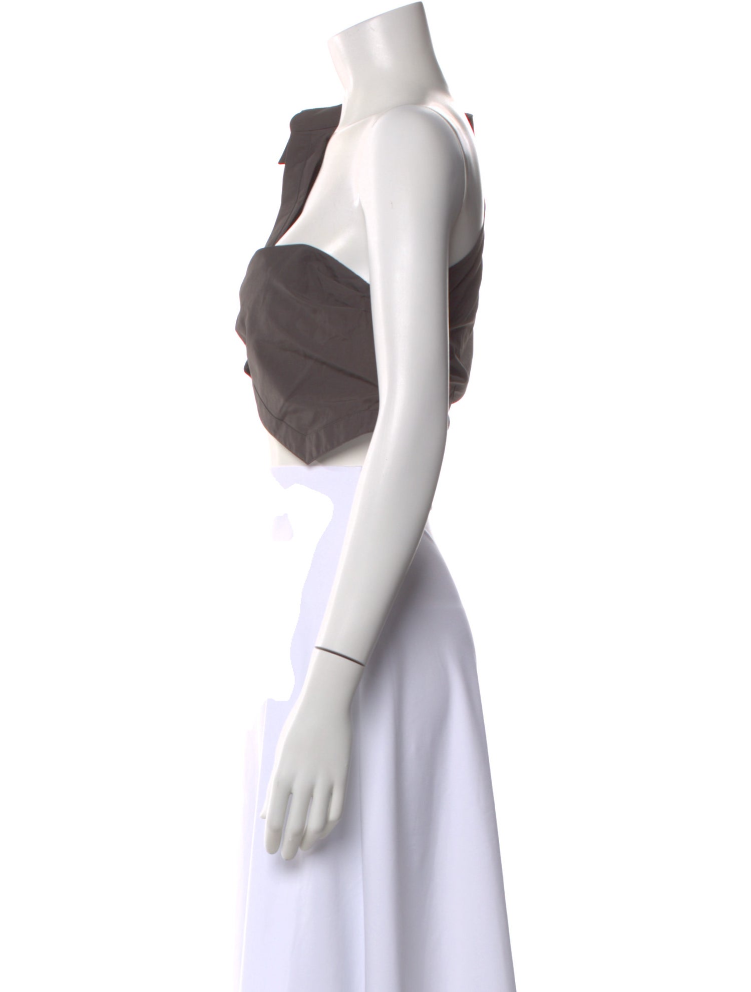 Elena Velez Asymmetrical Long Sleeve Crop Top