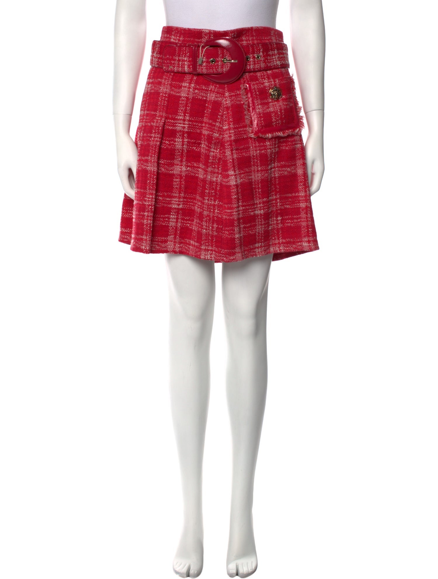Elisabetta Franchi Plaid Print Mini Skirt