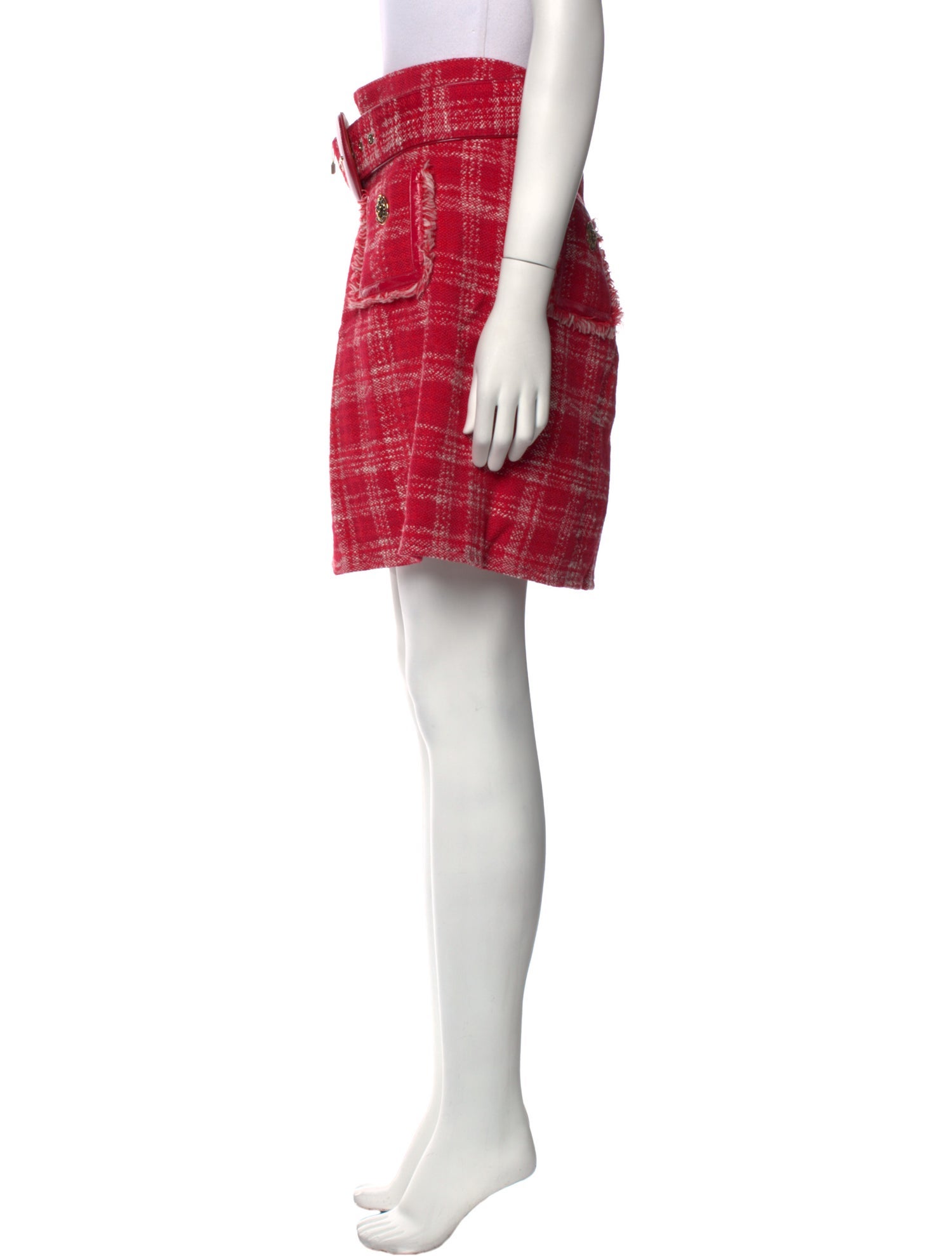 Elisabetta Franchi Plaid Print Mini Skirt