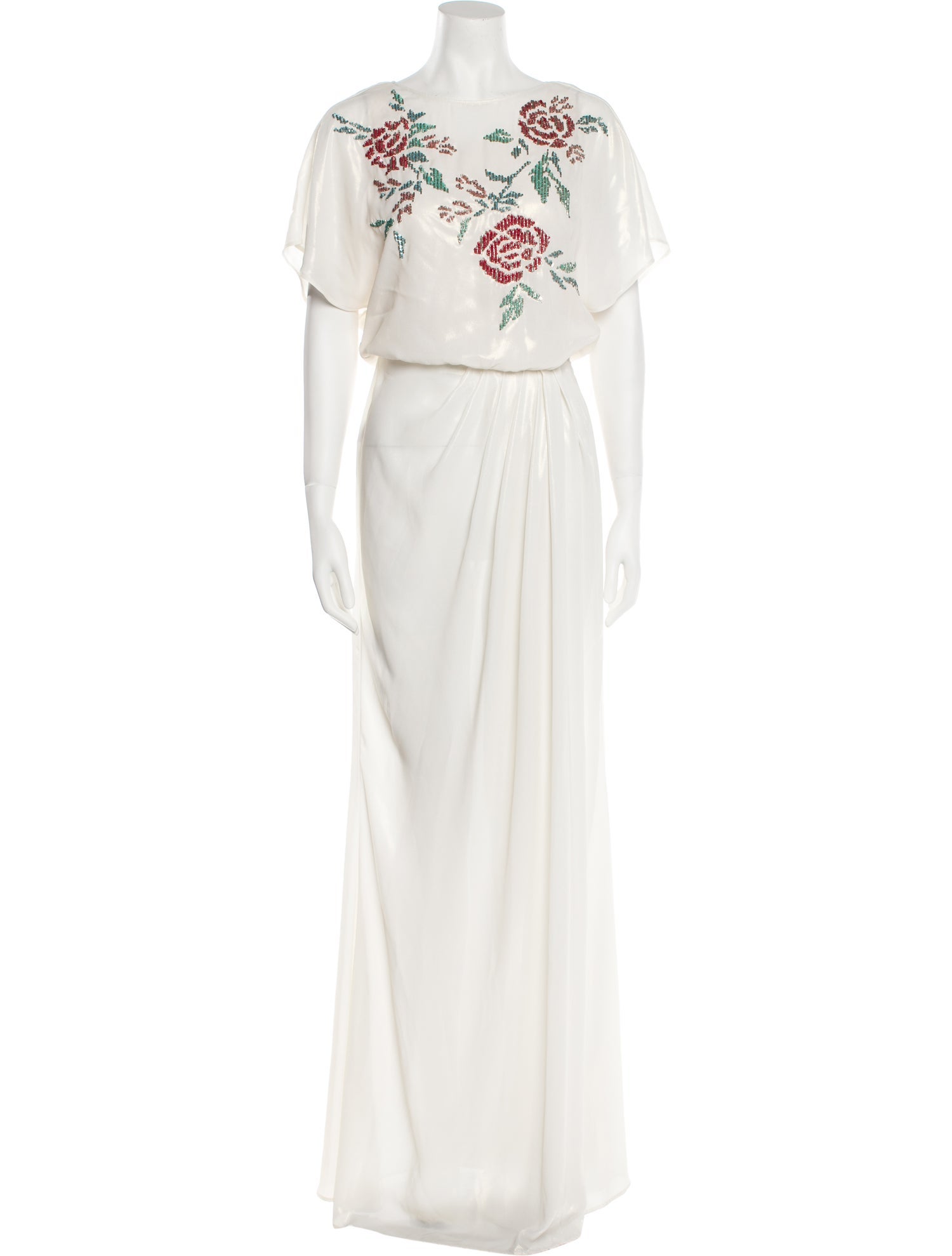 Elisabetta Franchi Bateau Neckline Long Dress