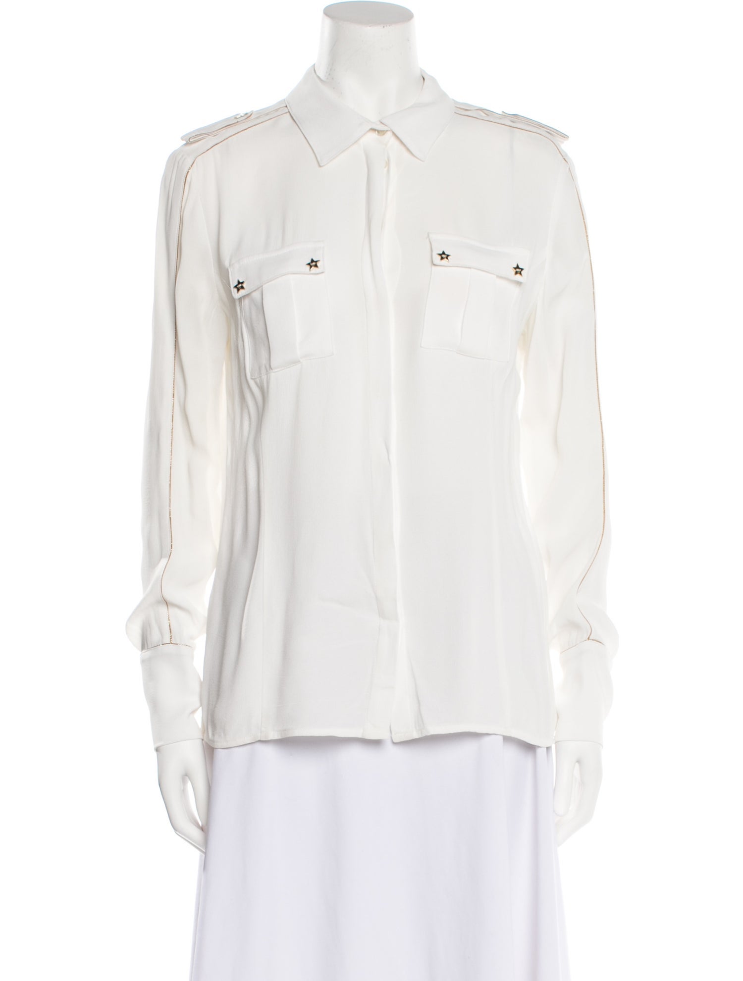Elisabetta Franchi Long Sleeve Button-Up Top