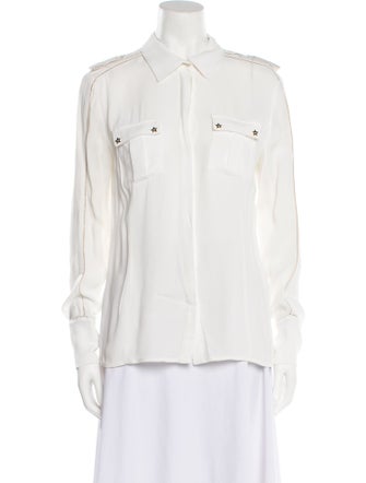 Elisabetta Franchi Long Sleeve Button-Up Top
