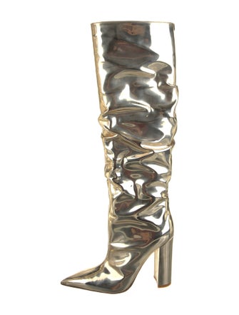 Elisabetta Franchi Patent Leather Slouch Boots