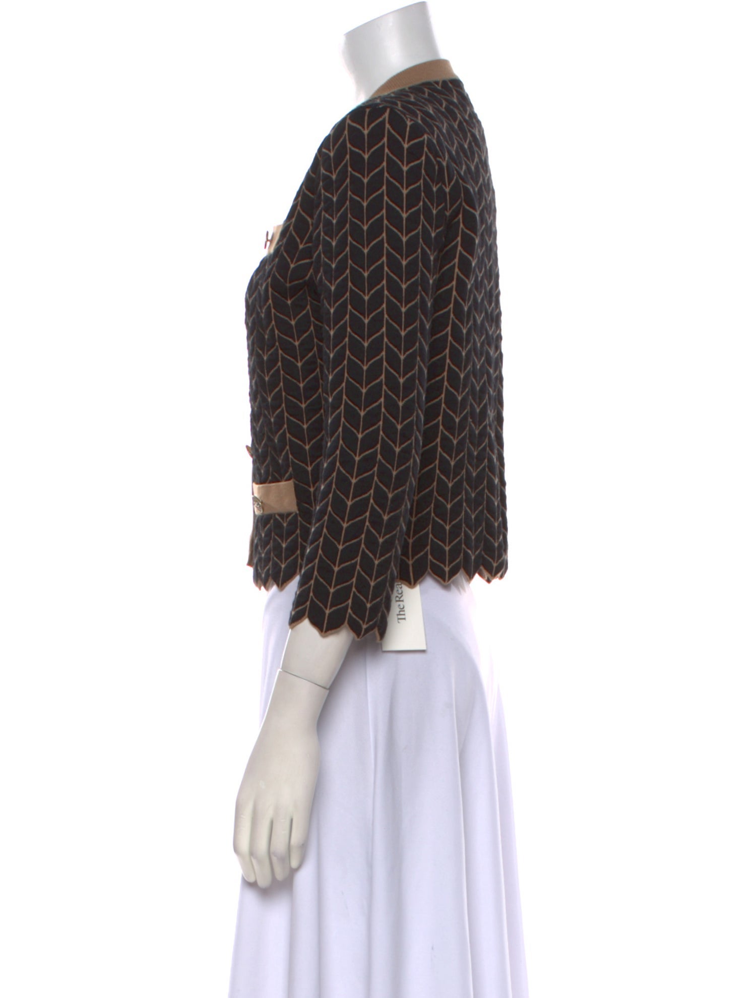 Elisabetta Franchi Printed Crew Neck Crop Top