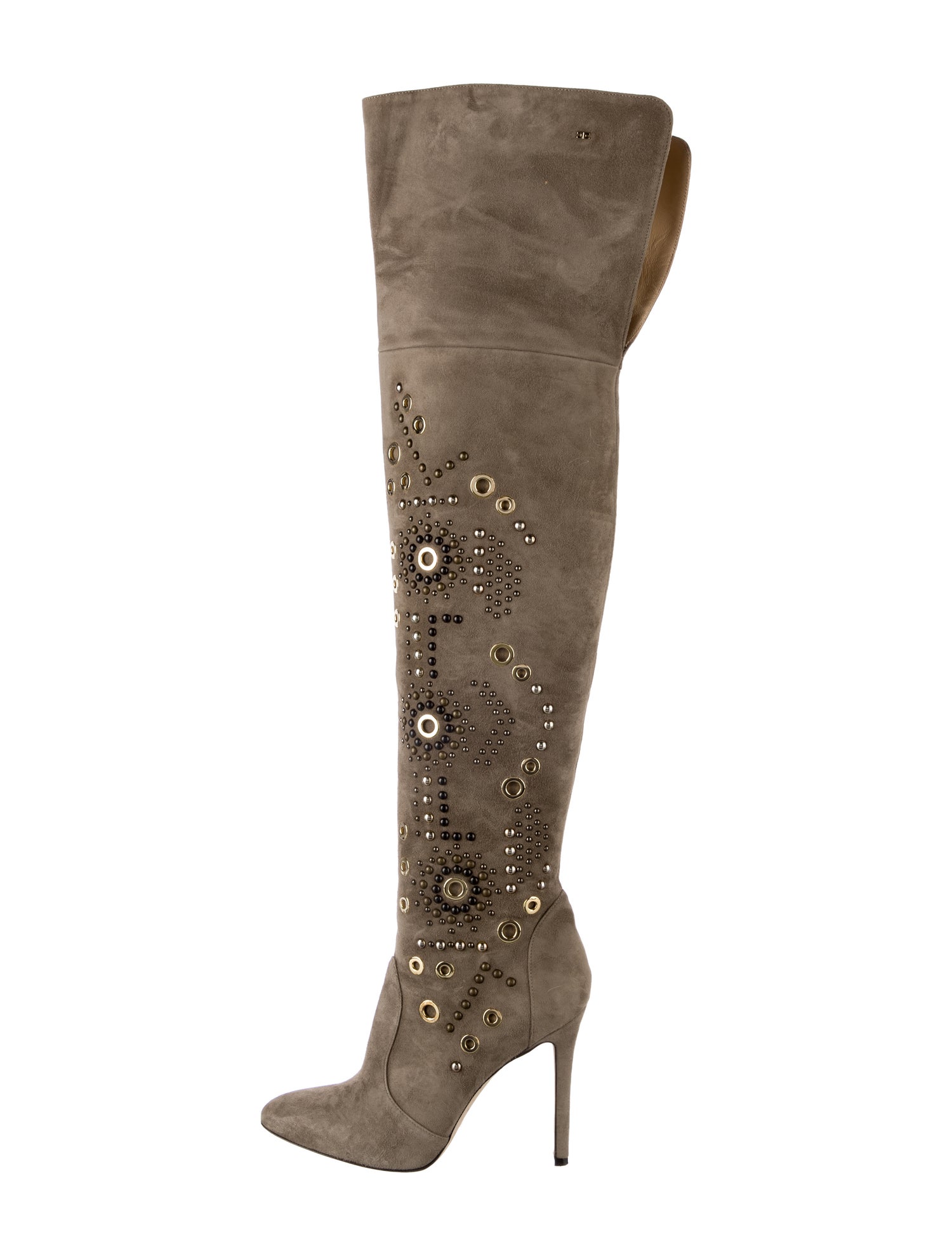 Elisabetta Franchi Suede Studded Accents Boots