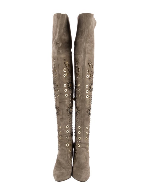 Elisabetta Franchi Suede Studded Accents Boots