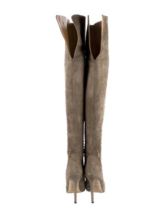 Elisabetta Franchi Suede Studded Accents Boots