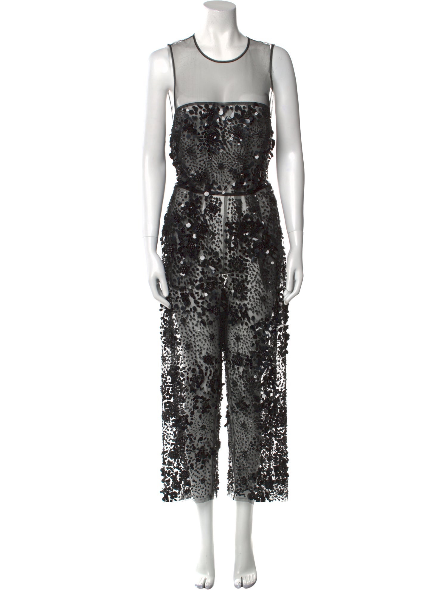 Elisabetta Franchi Floral Print Crew Neck Jumpsuit