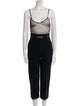 Elisabetta Franchi Linen Scoop Neck Jumpsuit