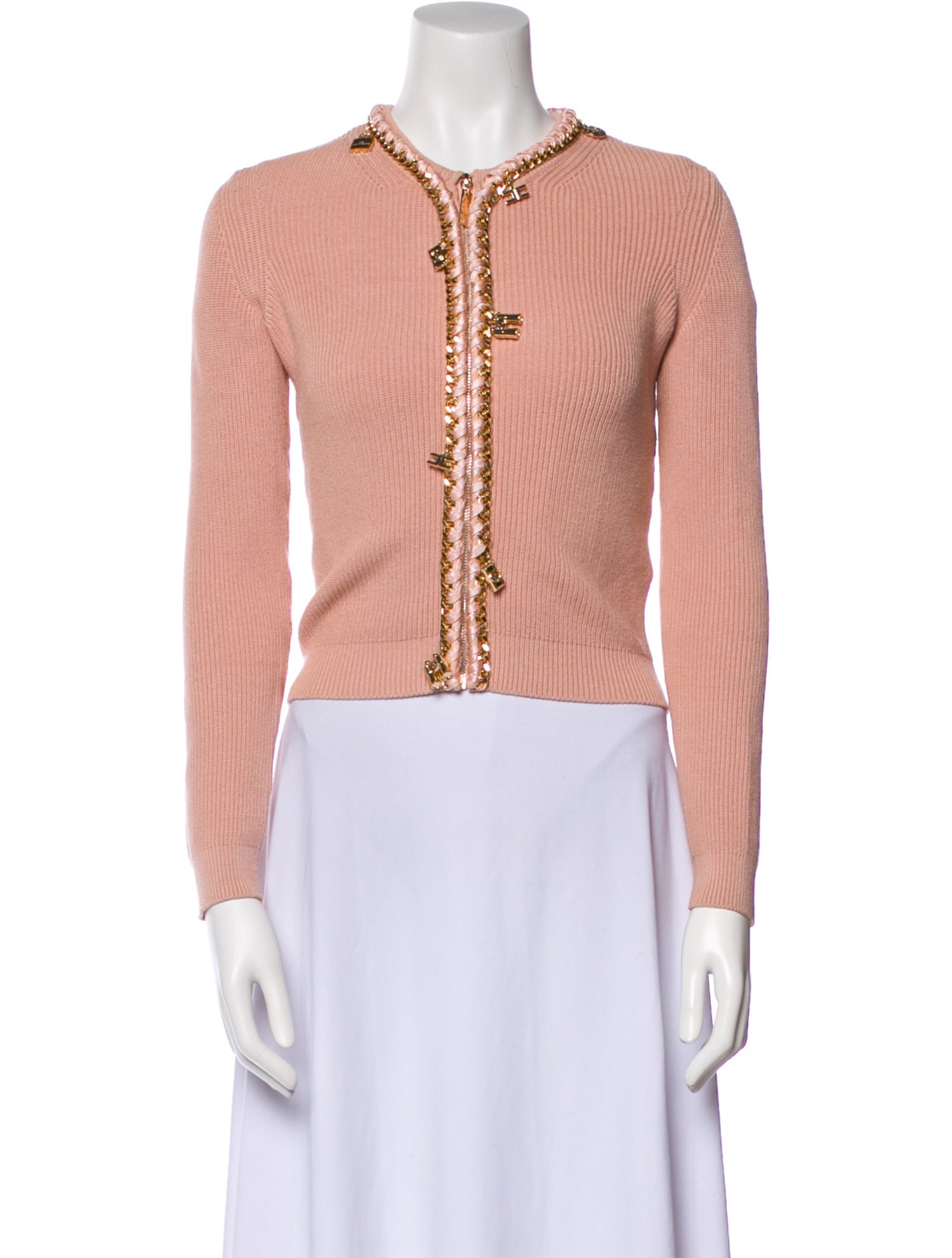 Elisabetta Franchi Silk Striped Evening Jacket