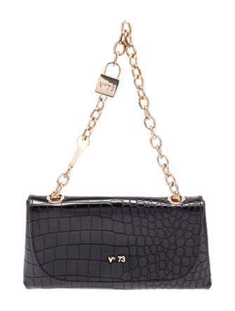 Elisabetta Franchi Embossed Leather Top Handle Bag