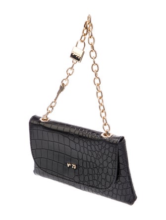 Elisabetta Franchi Embossed Leather Top Handle Bag