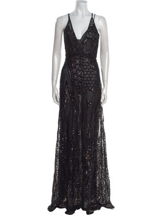 Elisabetta Franchi Mesh Long Dress