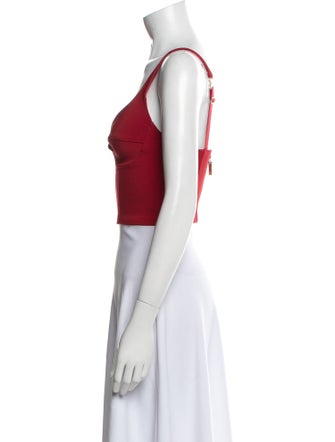 Elisabetta Franchi Square Neckline Sleeveless Crop Top