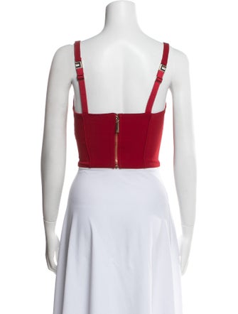Elisabetta Franchi Square Neckline Sleeveless Crop Top