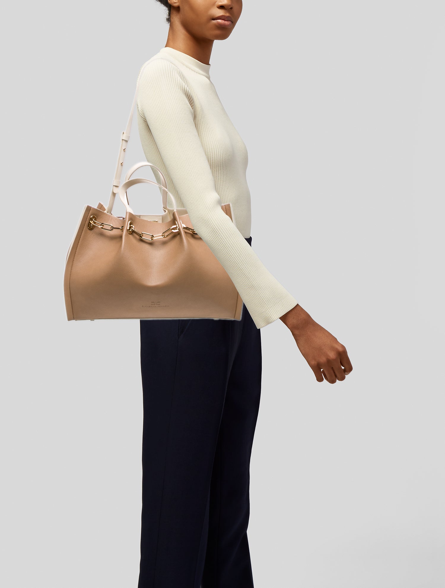 Elisabetta Franchi Vegan Leather Shoulder Bag