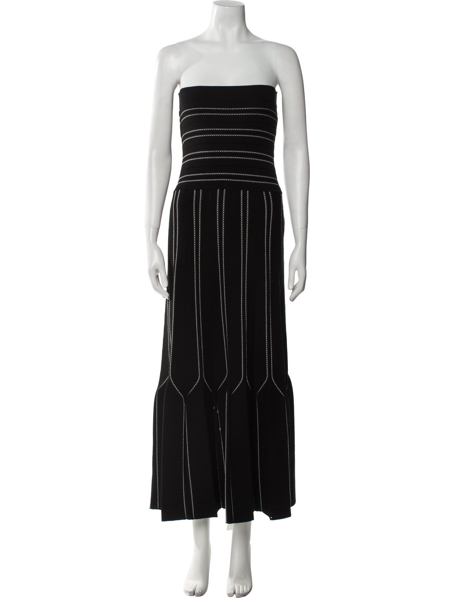 Elisabetta Franchi Striped Midi Length Dress