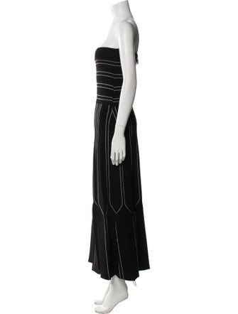 Elisabetta Franchi Striped Midi Length Dress