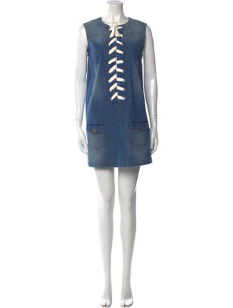 Elisabetta Franchi Crew Neck Mini Dress