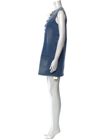 Elisabetta Franchi Crew Neck Mini Dress