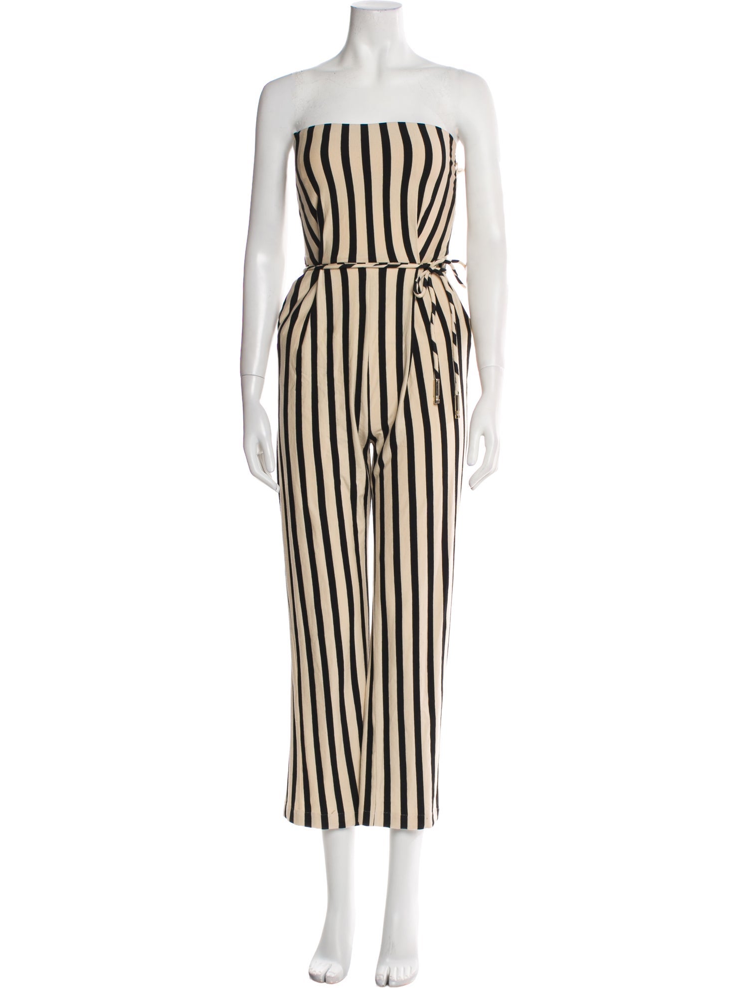 Elisabetta Franchi Striped Strapless Jumpsuit