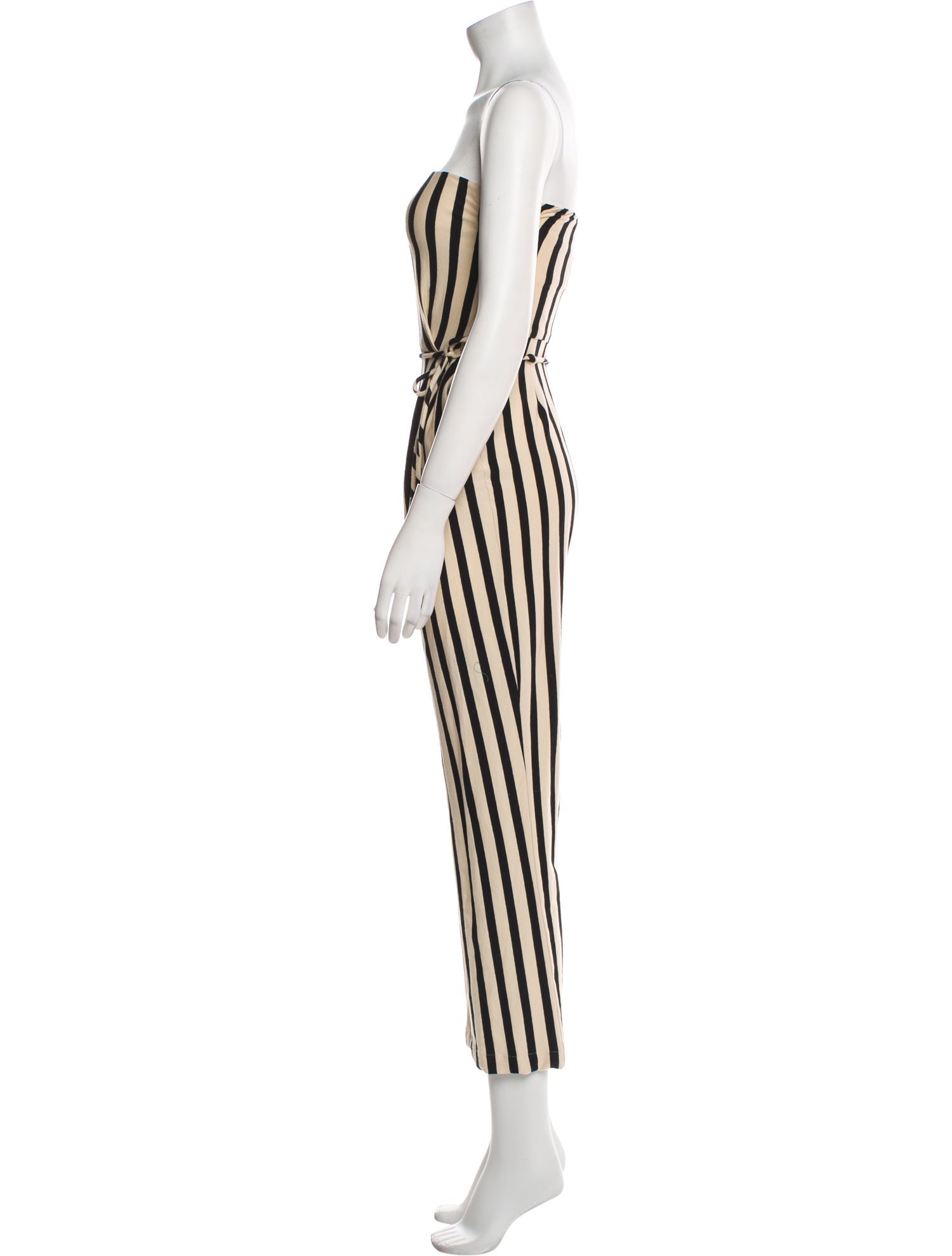 Elisabetta Franchi Striped Strapless Jumpsuit