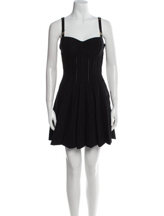 Elisabetta Franchi Square Neckline Mini Dress